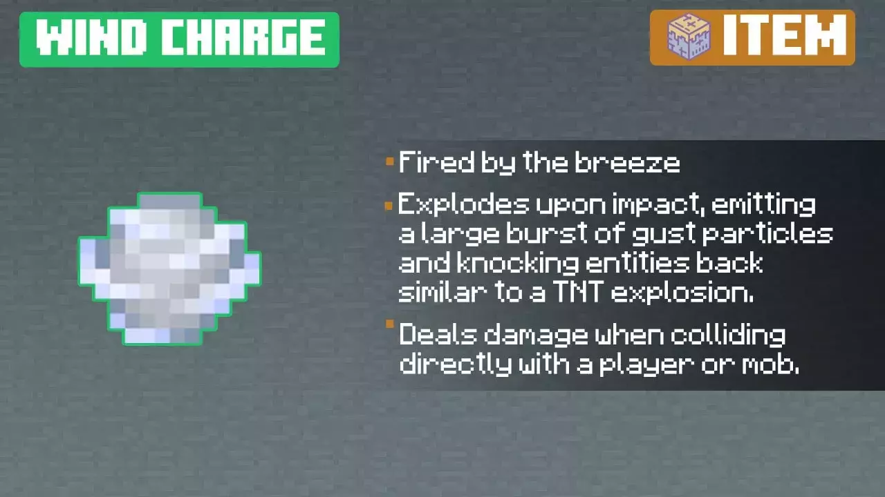 Wind Charge from Minecraft PE 1.20-1.21